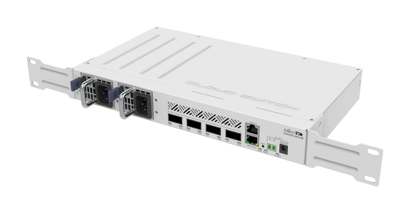 MikroTik 100G Switch 4x100G QSFP28 Low Power 1U Compact Design | CRS504-4XQ-IN Network Switches MikroTik