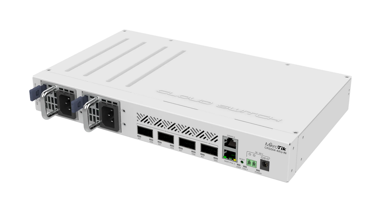 MikroTik 100G Switch 4x100G QSFP28 Low Power 1U Compact Design | CRS504-4XQ-IN Network Switches MikroTik