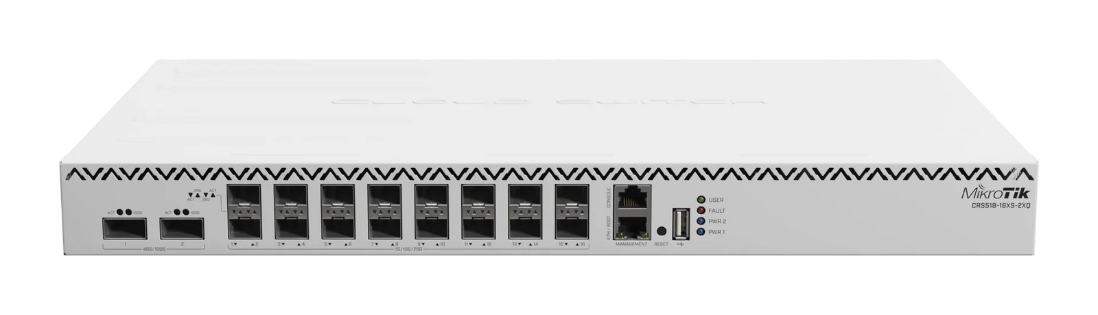 MikroTik 100G Switch 16x25G SFP28 2x100G QSFP28 Dual PSU | CRS518-16XS-2XQ-RM Network Switch MikroTik