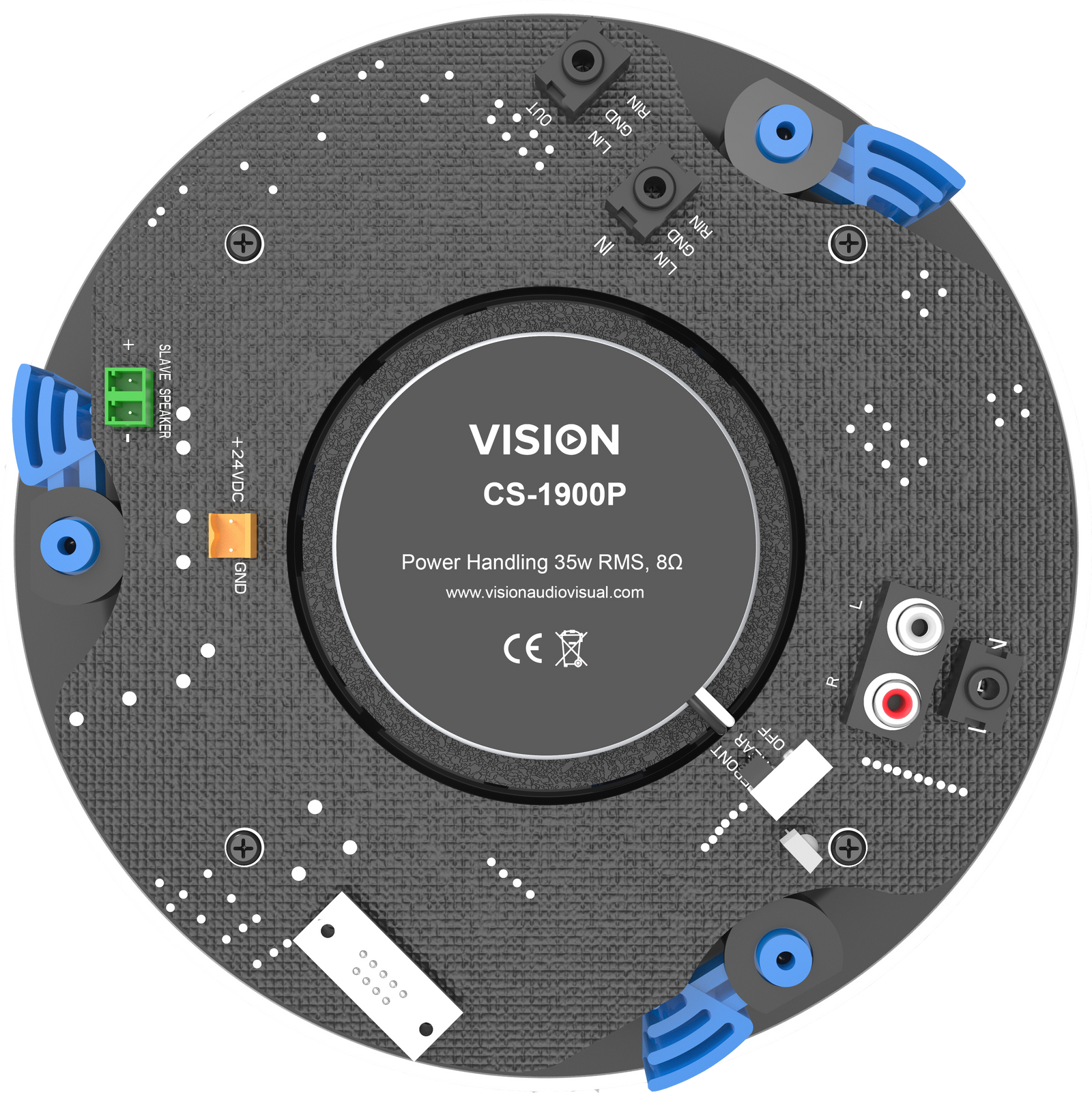 Vision CS-1900P 6.5" Pair 70w Active Bluetooth Ceiling Speakers Speaker Vision