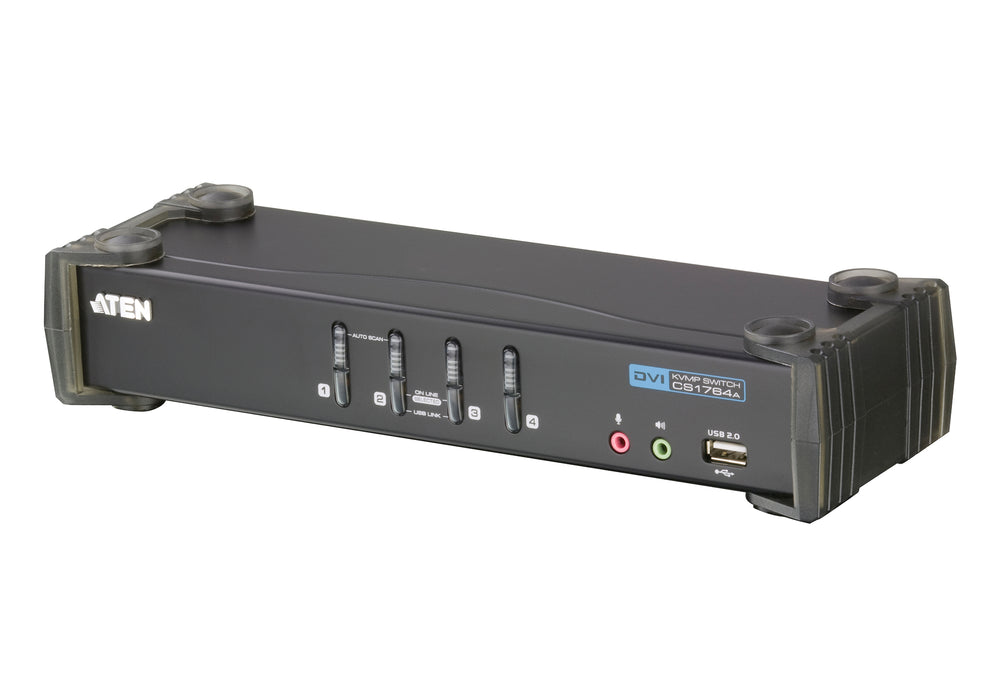 Aten 4-Port USB DVI KVM Switch with Audio - CS1764A-AT-E Aten KVM Switches Aten