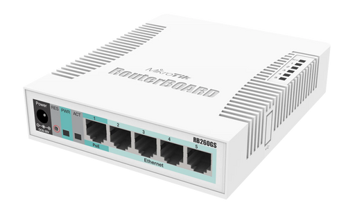 MikroTik RB260GS 5x1G RJ45 1xSFP Compact SwOS SOHO Gigabit Switch | CSS106-5G-1S Network Switches MikroTik
