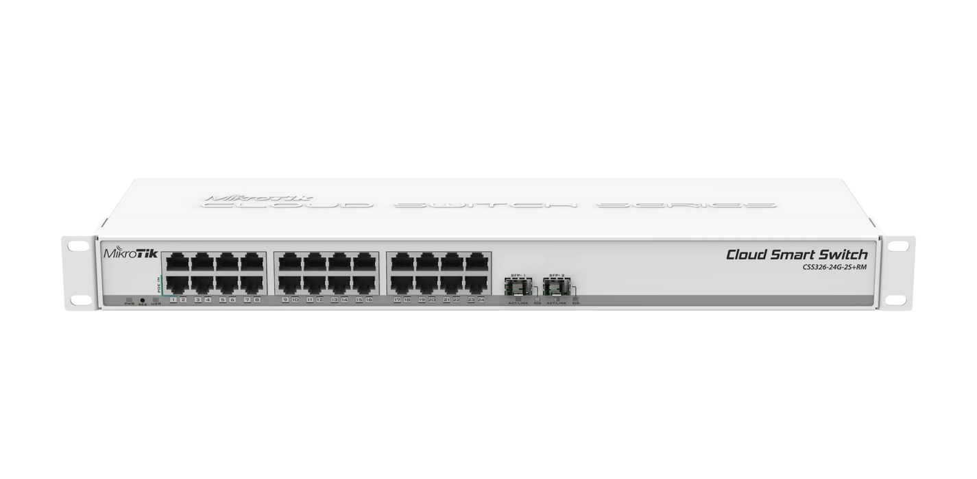 MikroTik Gigabit Switch 24x1G RJ45 2x10G SFP+ SwOS Managed | CSS326-24G-2S+RM Network Switches MikroTik