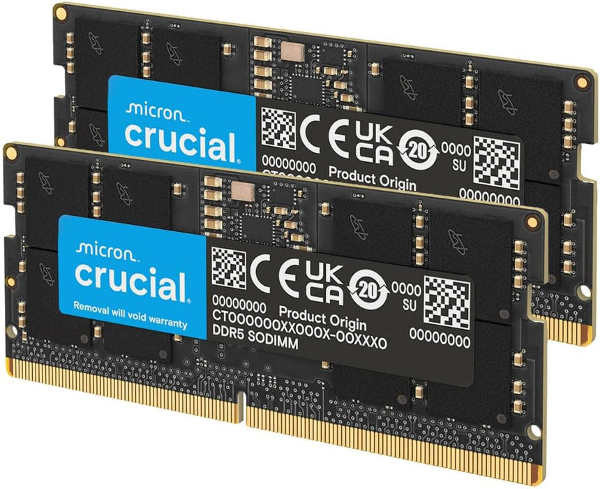 Crucial 32GB DDR5 5600MHz SODIMM RAM Kit | CT2K16G56C46S5 Memory Module Crucial