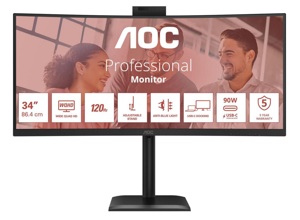 AOC CU34E4CW 34" 120Hz 4ms UWQHD Curved Desktop Monitor Desktop Monitor AOC