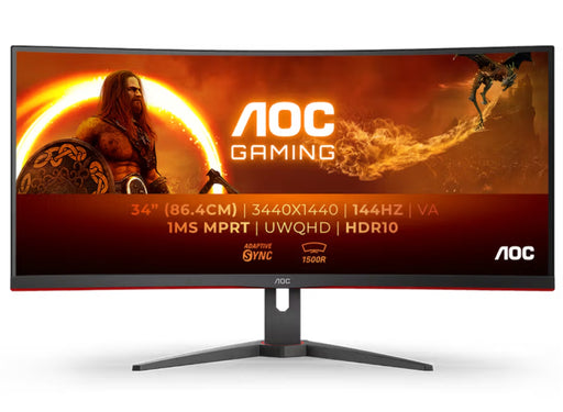 AOC CU34G2XE/BK 34" 144Hz 1ms UWQHD Curved Gaming Monitor Gaming Monitor AOC