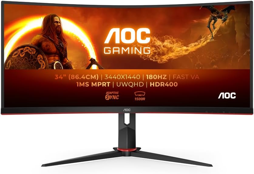 AOC G2 CU34G2XP 34" UltraWide Quad HD LED 1 ms Gaming Monitor Gaming Monitor AOC