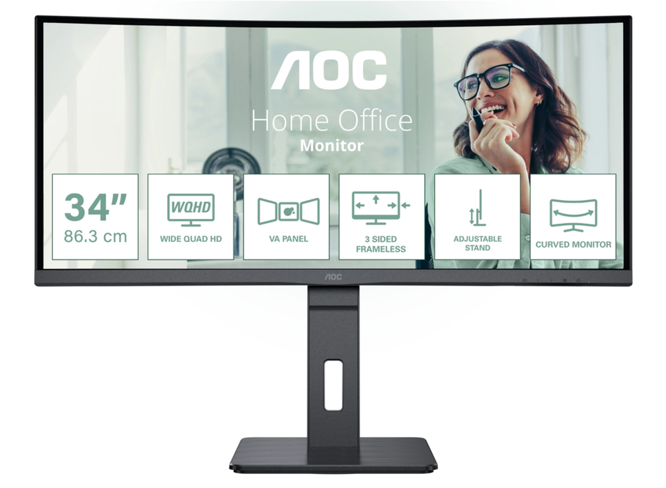 AOC CU34P3CV 34" 100Hz 4ms UWQHD Desktop Monitor Desktop Monitor AOC