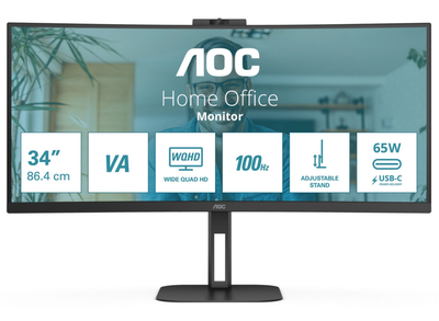 AOC CU34V5CW/BK 34" 100Hz UWQHD Desktop Monitor Desktop Monitor AOC