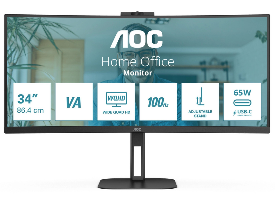 AOC CU34V5CW/BK 34" 100Hz UWQHD Desktop Monitor Desktop Monitor AOC