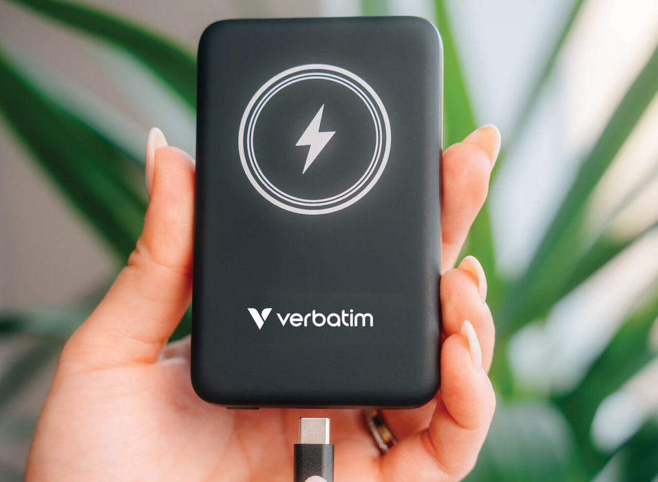 Verbatim Charge 'n' Go Magnetic Wireless Power Bank 10000 mAh - Black | 32245
