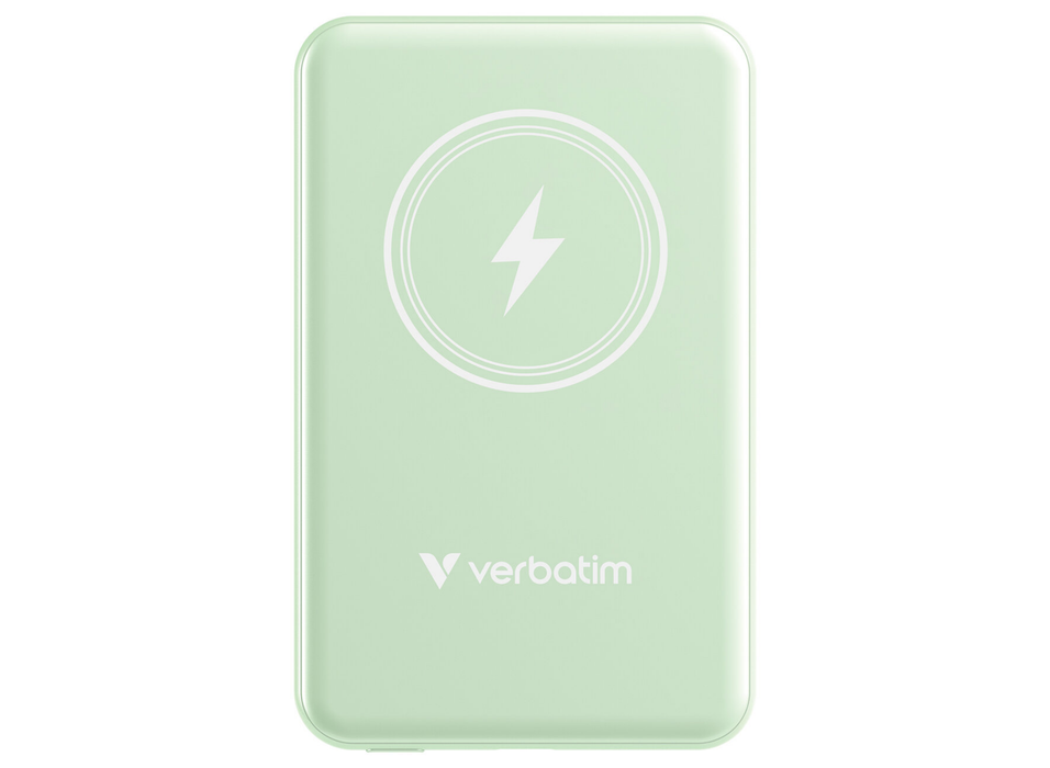 Verbatim Charge 'n' Go Magnetic Wireless Power Bank 5000 mAh - Green | 32241