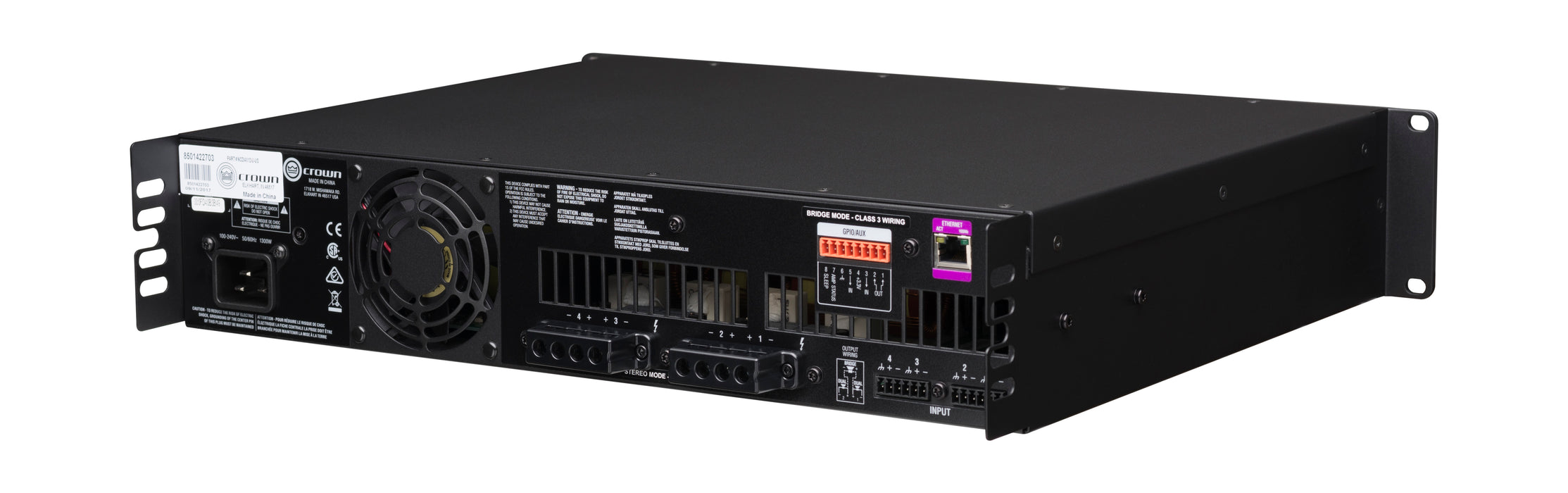Crown CDi 4|1200 Analog Input, 4 Channel, 1200W Per Output Channel Crown Amplifier Crown