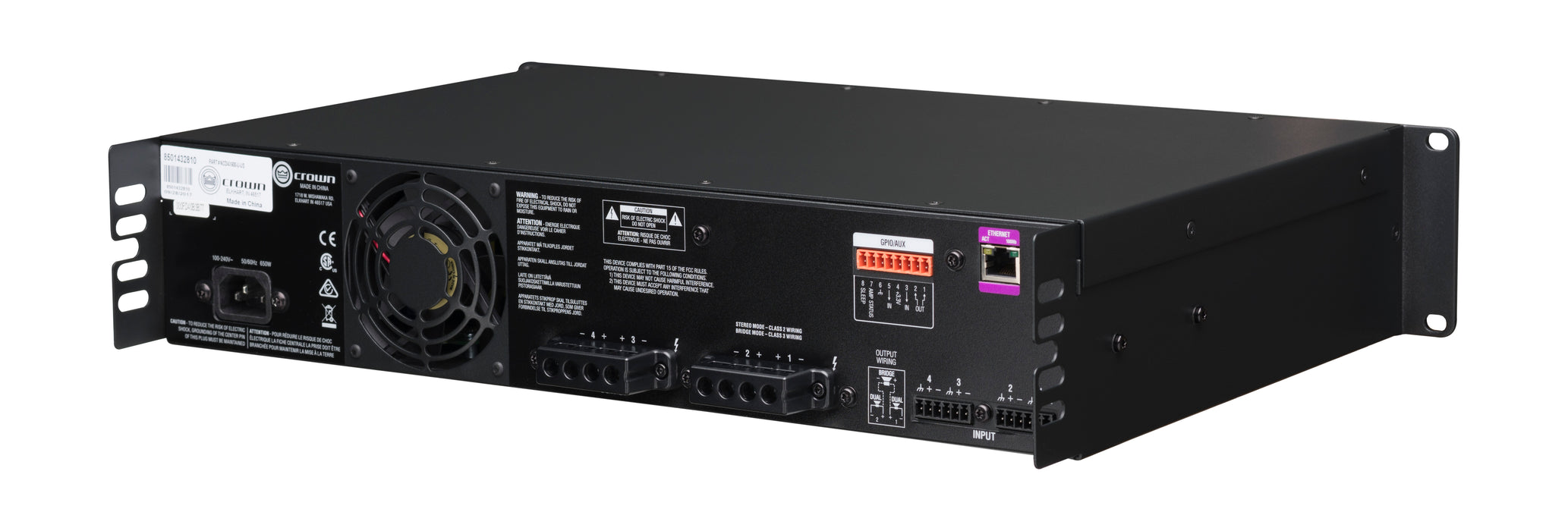 Crown CDi 4|600 Analog Input, 4 Channel, 600W Per Output Channel Crown Amplifier Crown