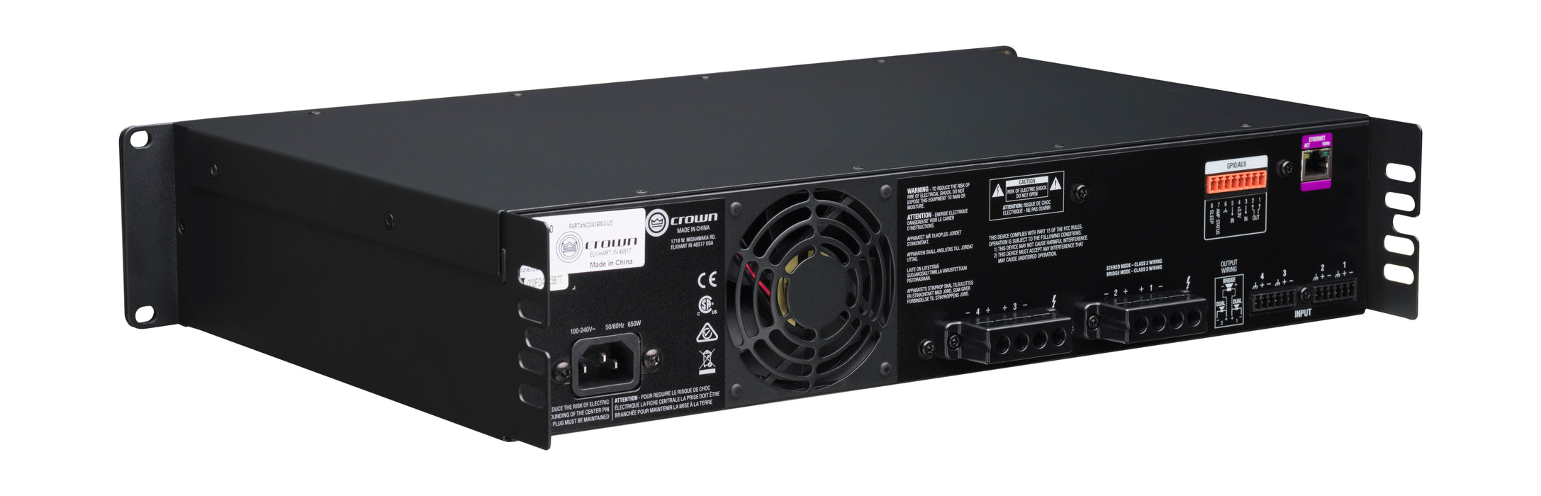 Crown CDi 4|600 Analog Input, 4 Channel, 600W Per Output Channel Crown Amplifier Crown