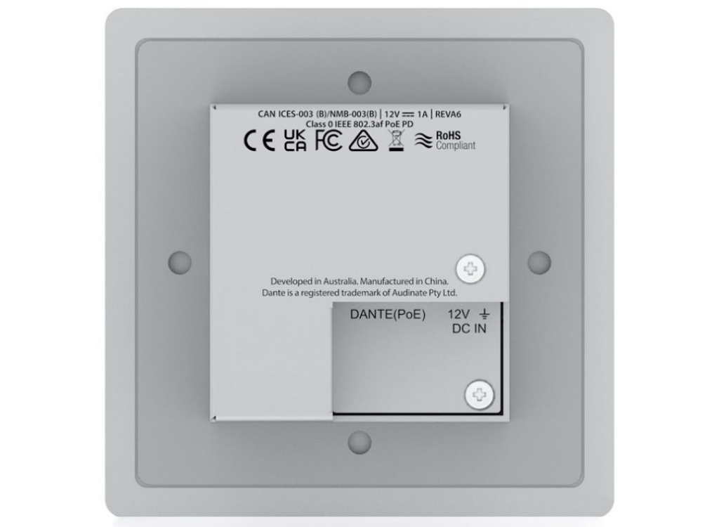 BluStream Bluetooth & Analogue Audio Dante® Wall Plate | DA11ABL-WP-EU Adapter / Converter BluStream