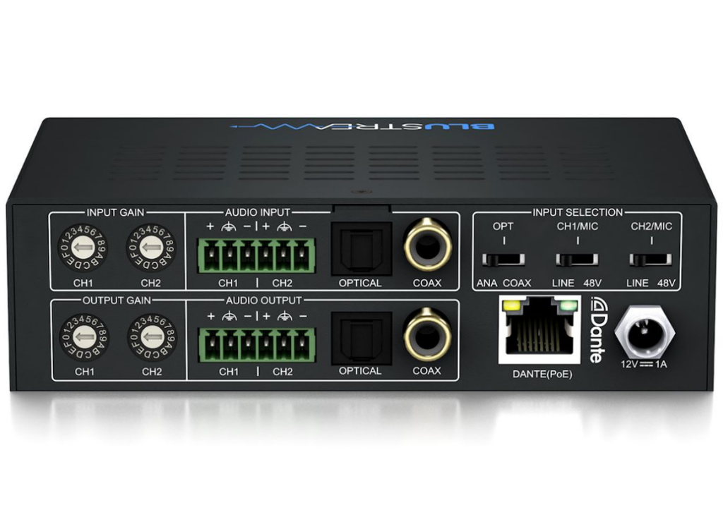 BluStream 2x2 Digital & Analogue Dante® Converter | DA22DIG Adapter / Converter BluStream