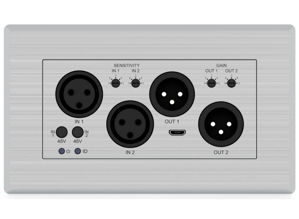 BluStream XLR Dante® Audio Wall Plate | DA22XLR-WP-EU Adapter / Converter BluStream