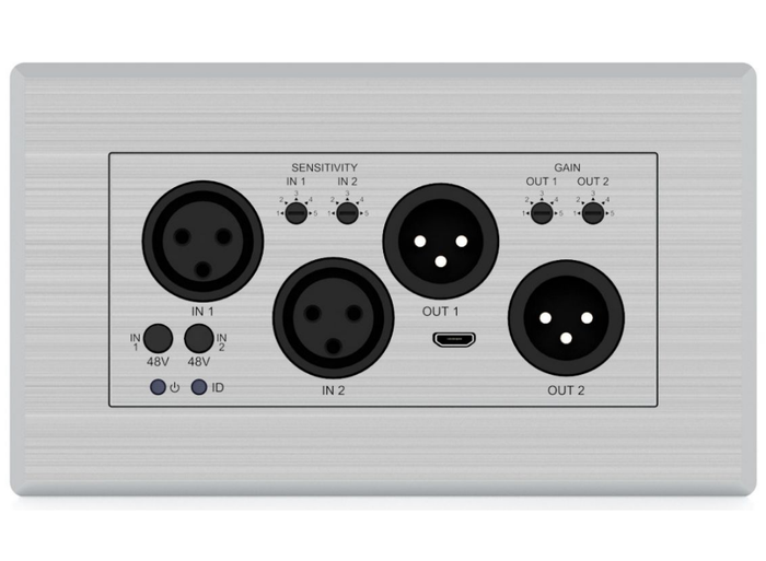 BluStream XLR Dante® Audio Wall Plate | DA22XLR-WP-EU Adapter / Converter BluStream