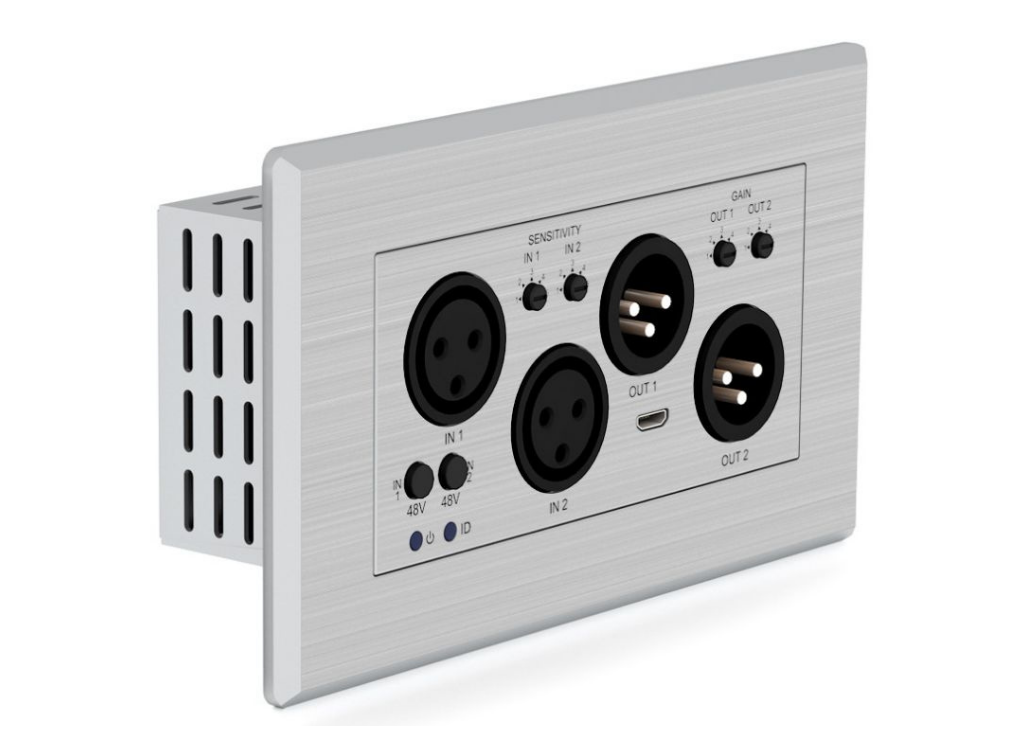BluStream XLR Dante® Audio Wall Plate | DA22XLR-WP-EU Adapter / Converter BluStream