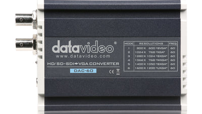 DataVideo SDI to VGA Converter | DAC-60 Video Signal Converters DataVideo
