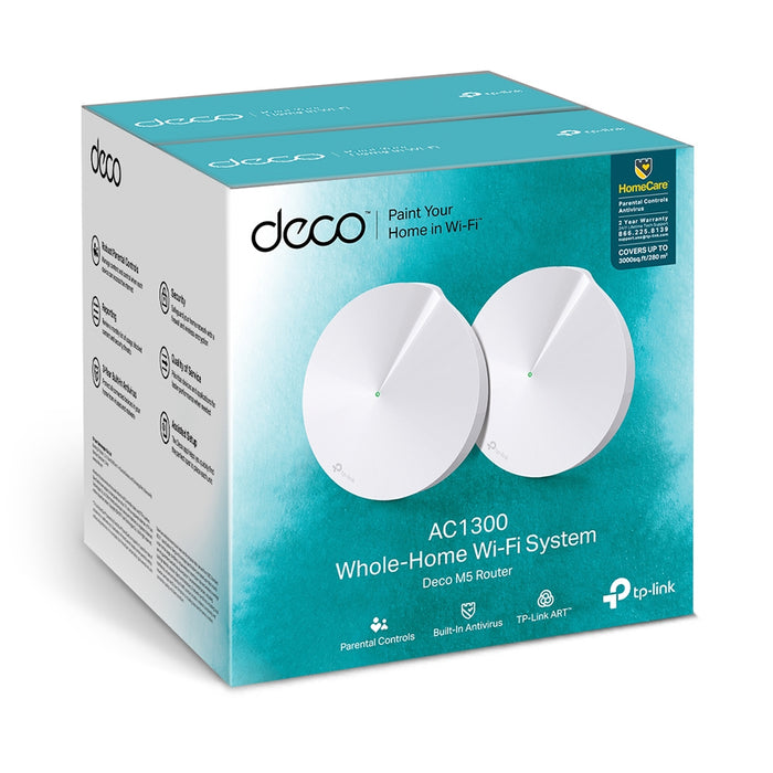 TP-Link AC1300 Whole Home Mesh Wi-Fi System - DECO M5(2-PACK)