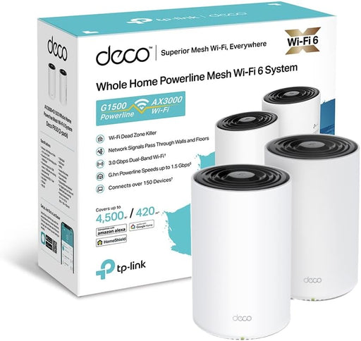 TP-Link AX3000 + G1500 Whole Home Powerline Mesh WiFi 6 System - DECO PX50(2-PACK)