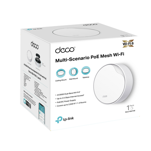 TP-Link AX3000 Whole Home Mesh WiFi 6 System With PoE - DECO X50-POE(1-PACK)