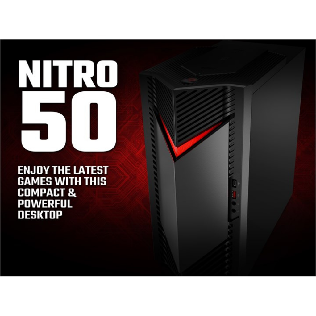 Acer NITRO 50 N50-650 Desktop Intel® Core™ i5 i5-13400F 16 GB DDR4-SDRAM 512 GB SSD NVIDIA GeForce RTX 3050 Windows 11 Home PC Black Desktop PC Acer