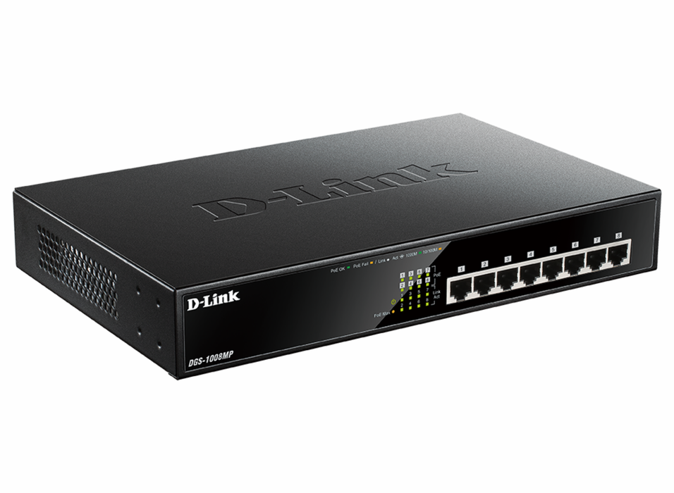 D-Link DGS-1008MP 8-Port Desktop Gigabit Max PoE Switch Network Switch D-Link