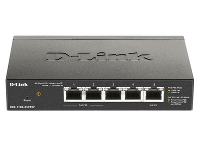 D-Link 5-Port Gigabit PoE Smart Managed Switch and PoE Extender | DGS-1100-05PDV2 Switches D-Link