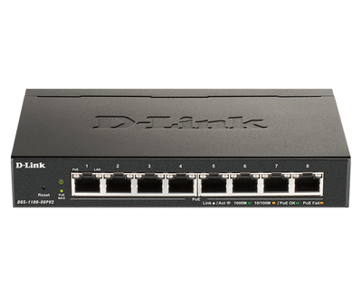 D-Link DGS-1100-08PV2/B 8-Port Gigabit PoE Smart Managed Switch D-Link Switches D-Link