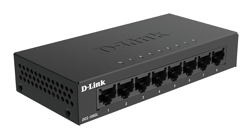 D-Link DGS-108GL/B 8-Port Gigabit Unmanaged Desktop Switch