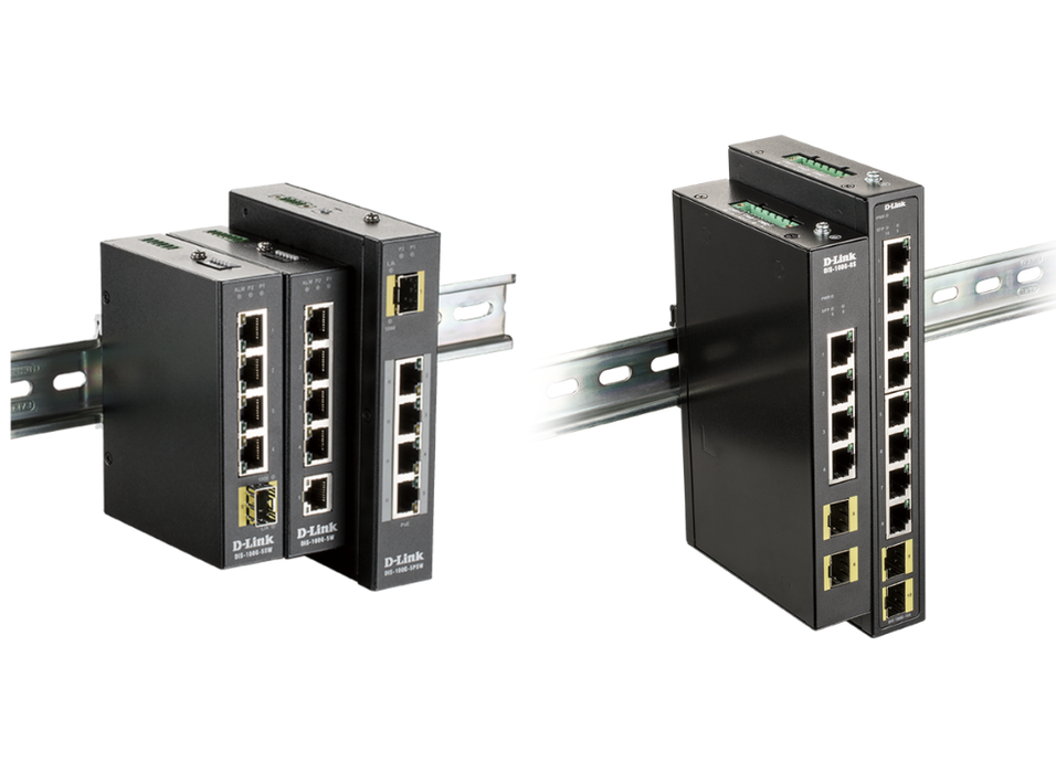 D-Link Industrial Gigabit Unmanaged Switch with 2 SFP Slots | DIS-100G-10S D-Link Switches D-Link