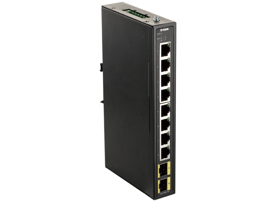 D-Link Industrial Gigabit Unmanaged Switch with 2 SFP Slots | DIS-100G-10S D-Link Switches D-Link