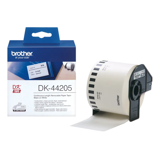 Brother DK44205 White Removable Paper Tape Labelling Tapes Brother