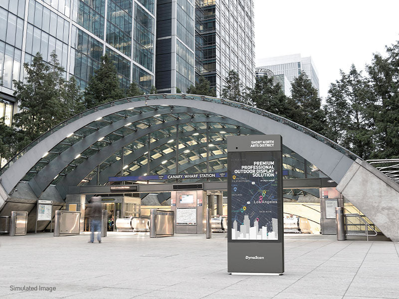 DynaScan DK651DR5 65” Dual-Sided Ultra-High Brightness Outdoor Kiosk Outdoor Digital Kiosk DynaScan