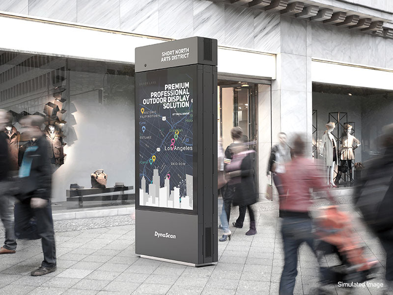 DynaScan DK651DR5 65” Dual-Sided Ultra-High Brightness Outdoor Kiosk Outdoor Digital Kiosk DynaScan