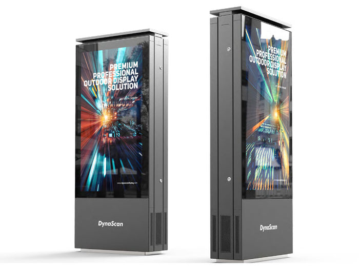 DynaScan DK651DR5 65” Dual-Sided Ultra-High Brightness Outdoor Kiosk Outdoor Digital Kiosk DynaScan