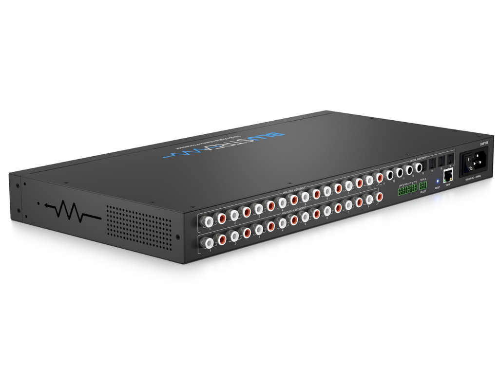 BluStream 16x8 Digital Matrix Processor with 8x analogue, 4x optical, and 4x coaxial inputs to 8x analogue audio outputs, DSP and EQ | DMP168 Matrix Switcher BluStream