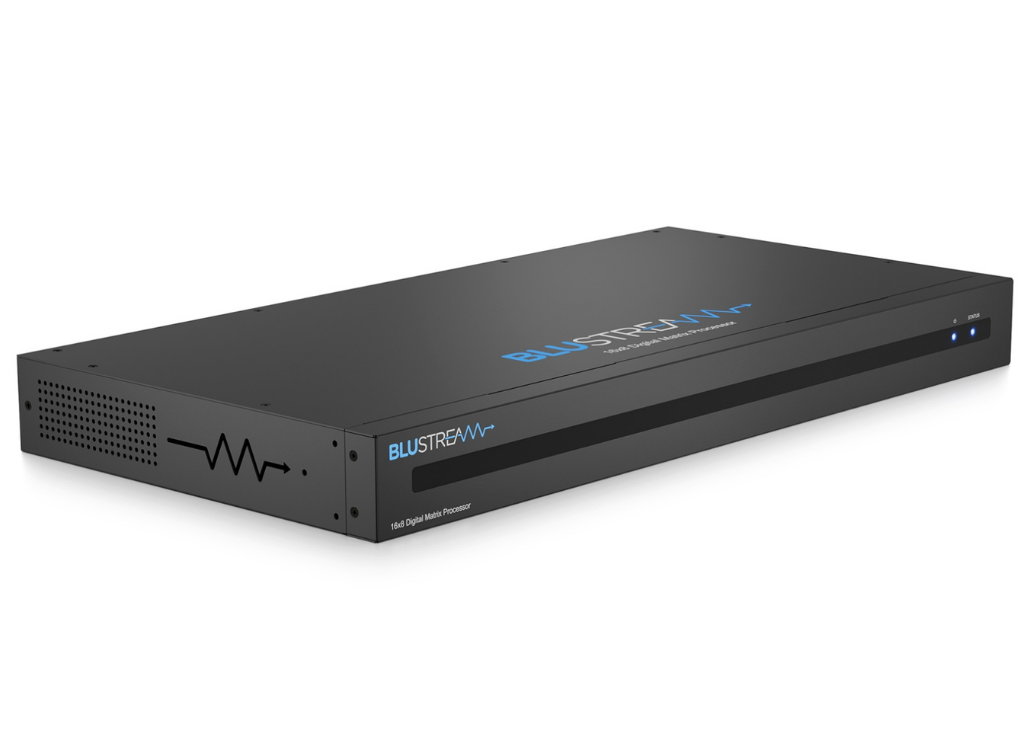 BluStream 16x8 Digital Matrix Processor with 8x analogue, 4x optical, and 4x coaxial inputs to 8x analogue audio outputs, DSP and EQ | DMP168 Matrix Switcher BluStream