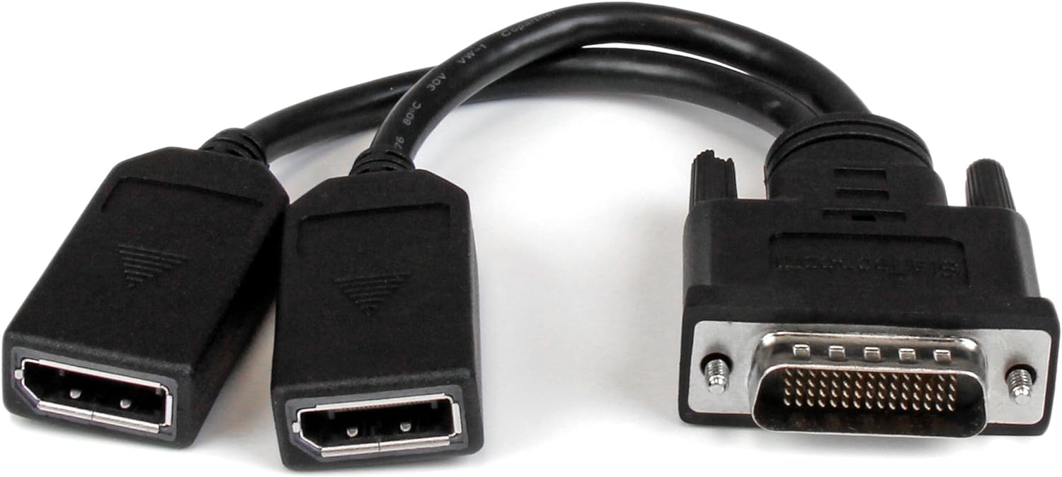 Startech 8" (20 cm) DMS-59 to Dual DisplayPort Adapter Cable | DMSDPDP1