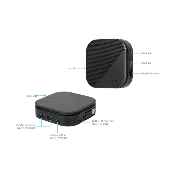 Targus USB-C Universal Dual HD Docking Station with 80W PD Pass-Thru | DOCK116GLZ Docking Station Targus