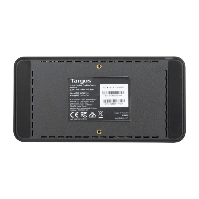 Targus Universal USB-C DV4K Docking Station with 65W Power Delivery | DOCK310EUZ Docking Station Targus