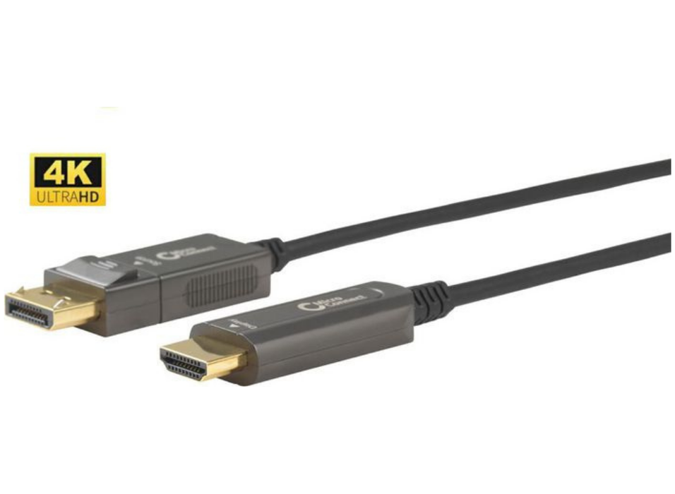 MicroConnect Premium DisplayPort 1.4 to HDMI 2.0, 20m Optic Fiber Cable | DP-HDMI-2000V1.4OP MicroConnect Cable MicroConnect