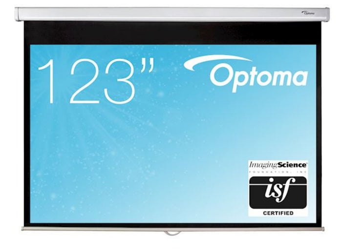 Optoma DS-1123PMG+ Manual Pull Down Projector Screen - 16:10 Ratio 265.6 x 166cm Projector Accessories Optoma