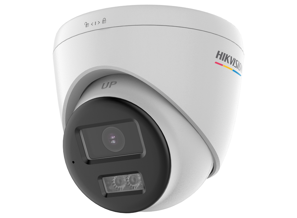 Hikvision 3K ColorVu AOC Fixed Turret Camera with Two-Way Audio 2.8mm White | DS-2CE72KF0T-LTS-2.8MM-WHITE Dome TVI AHD CVI Cameras Hikvision