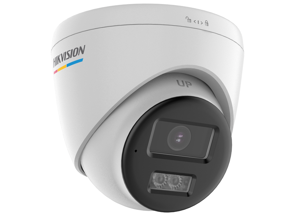 Hikvision 3K ColorVu AOC Fixed Turret Camera with Two-Way Audio 2.8mm White | DS-2CE72KF0T-LTS-2.8MM-WHITE Dome TVI AHD CVI Cameras Hikvision