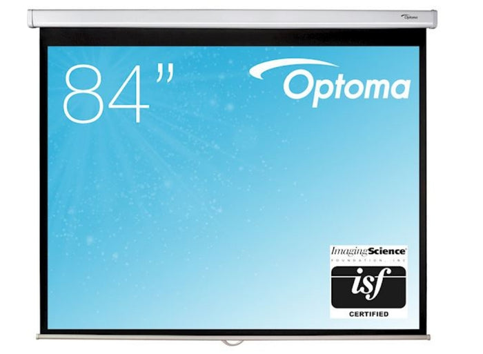 Optoma DS-9084PMG+ Manual Pull Down Projector Screen - 16:9 Ratio 186 x 104.5cm Projector Accessories Optoma