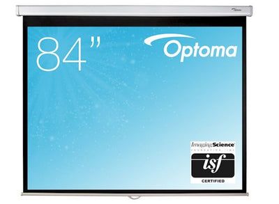 Optoma DS-9084PMG+ Manual Pull Down Projector Screen - 16:9 Ratio 186 x 104.5cm Optoma Projector Screens Optoma